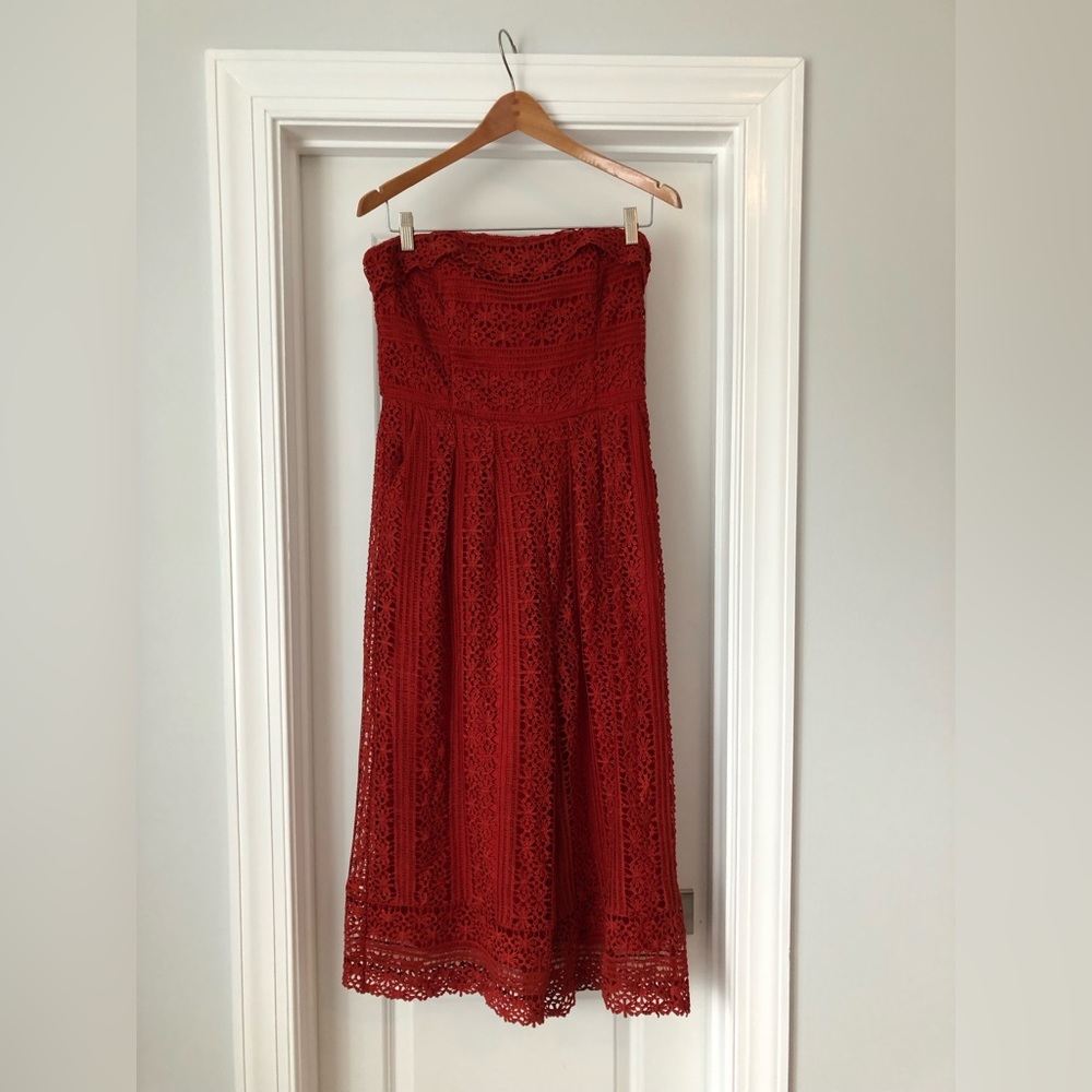 Anthropologie Lace Strapless Cropped Jumpsuit - Picture 5 of 14